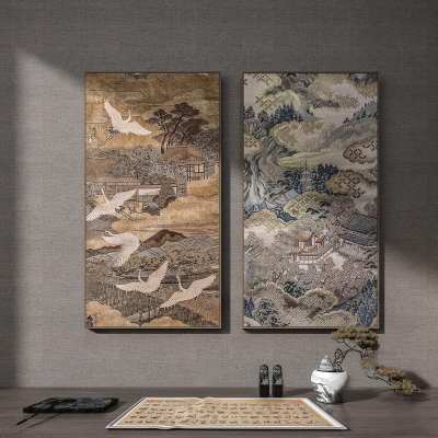 新中式挂画3D模型下载